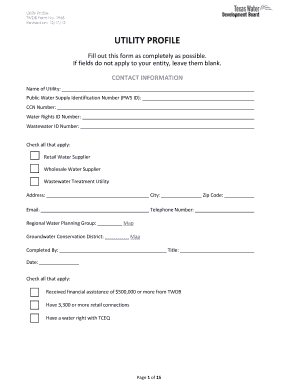 Utility Profile Form 1965