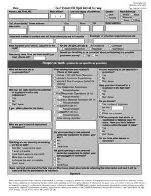 Gulf Coast Oil Spill Initial Survey