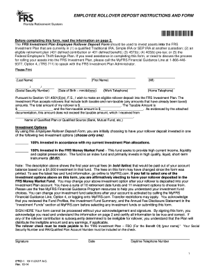 FRS Employee Rollover Deposit Form
