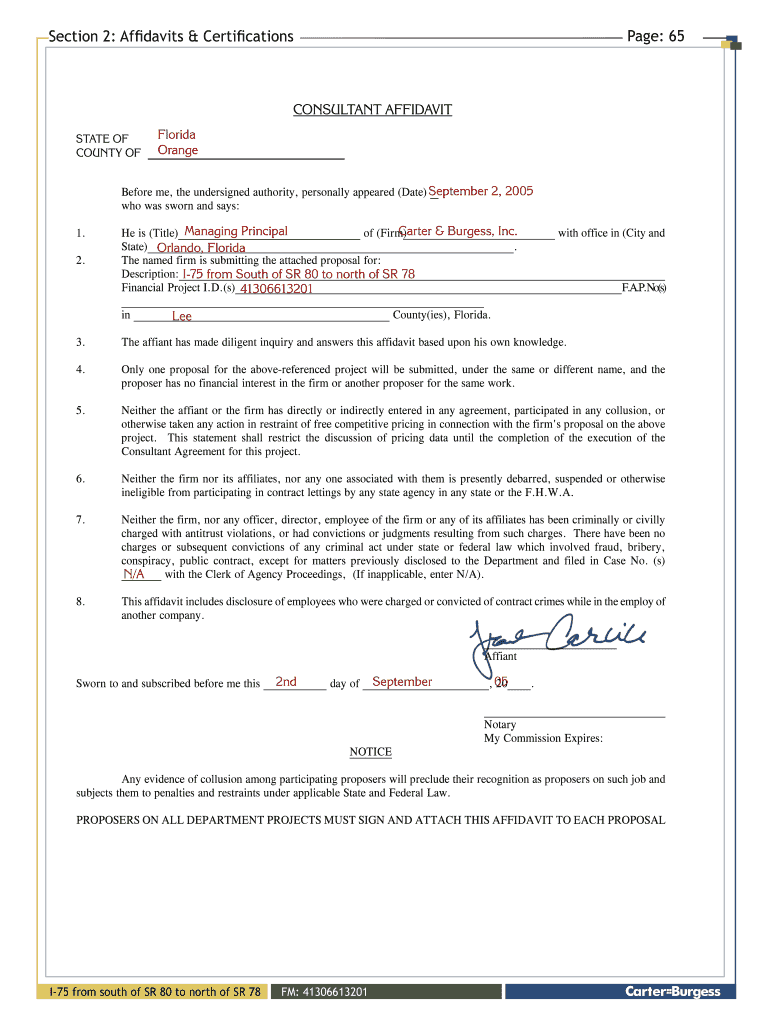 SECTION TWO Affidavits and Certifications Preview on Page 1