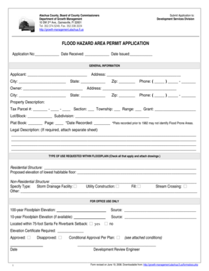 Flood Hazard Area Permit Application