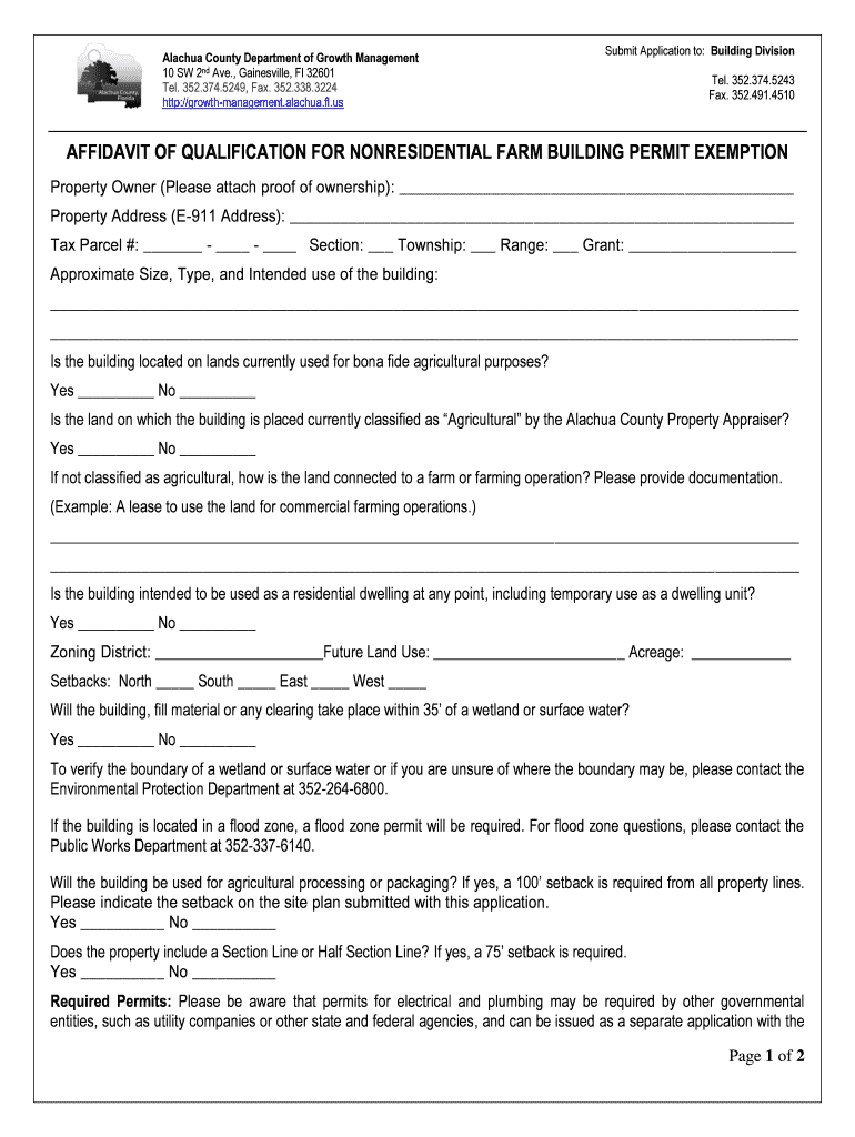 Non Residential Farm Building Zoning Compliance Permit Preview on Page 1