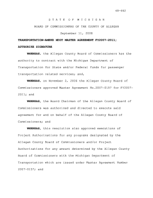 TRANSPORTATIONAMEND MDOT MASTER AGREEMENT FY20072011 - allegancounty