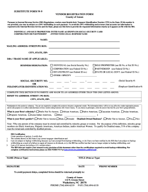 SUSTITUE FORM W-9 - Anson County Government