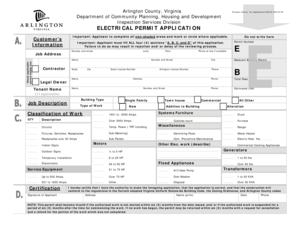 Arlington County Electrical Permit Application