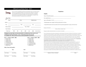 Hershey's Track & Field Games Local Entry Form