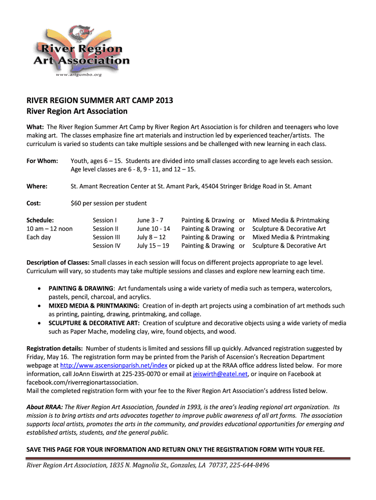 Information and Registration Form - Ascension Parish Preview on Page 1