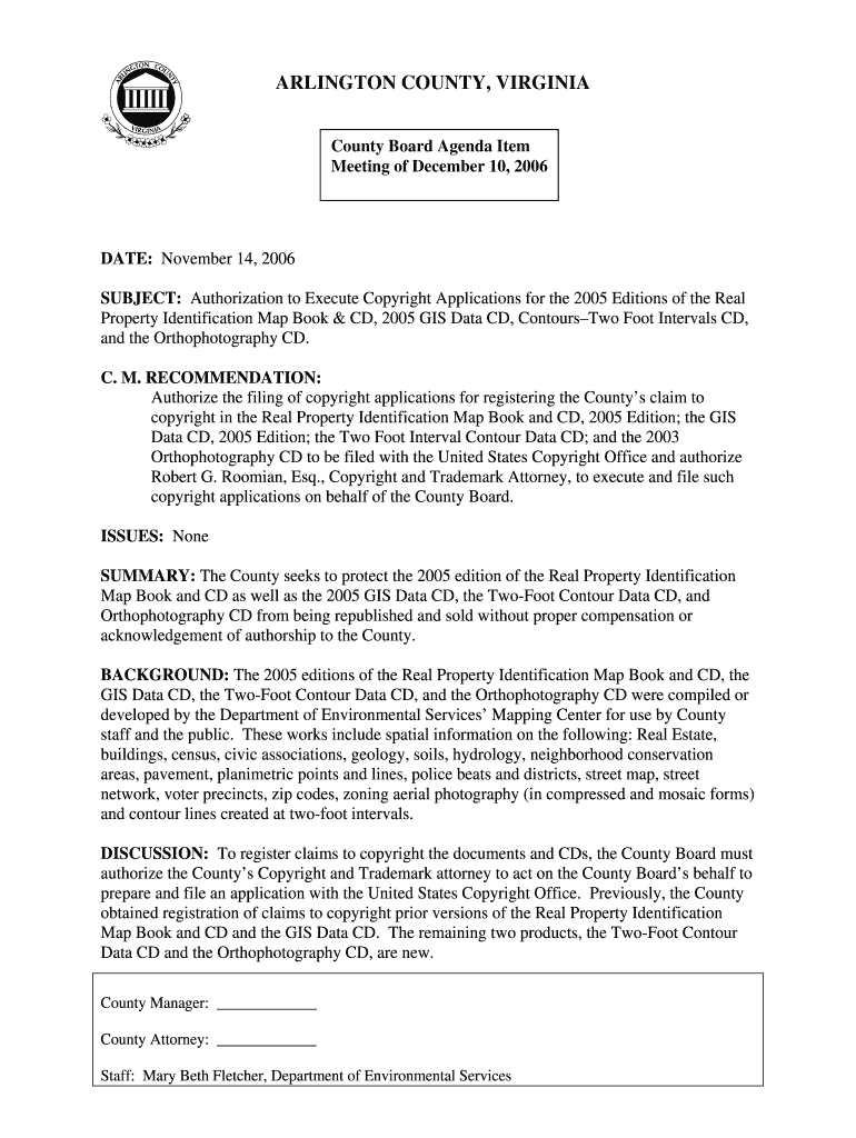 SUBJECT Authorization to Execute Copyright Applications for the 2005 Editions of the Real Preview on Page 1