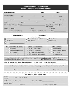 Fillable Online aclink Atlantic County Justice Facility Inmate