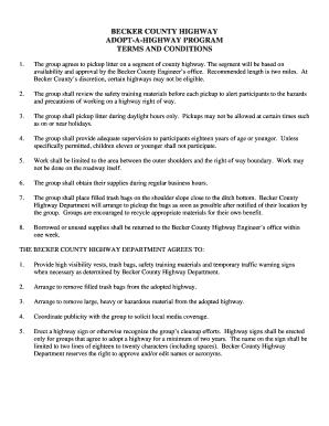Fillable Online BECKER COUNTY HIGHWAY Fax Email Print - pdfFiller
