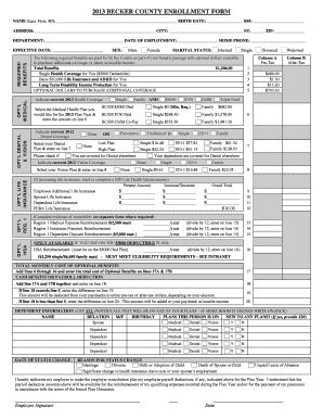 2013 BECKER COUNTY ENROLLMENT FORM
