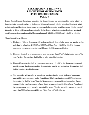 Resort Signs - Specific Service Sign Program - Becker County
