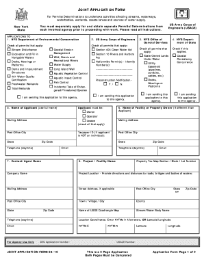 Joint Application for Permit - New York District - U.S. Army