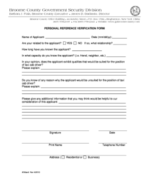9 sample reference verification forms free sample example reference verification