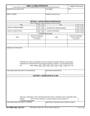 Small Claims Certificate