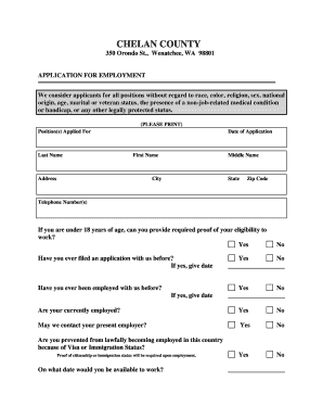 Chelan County Application for Employment