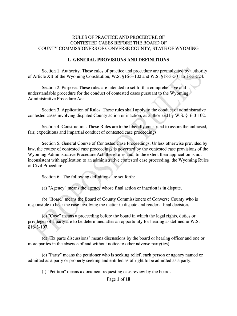 CONTESTED CASES BEFORE THE BOARD OF - conversecounty Preview on Page 1