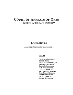 Local rules - Court of Appeals - Cuyahoga County