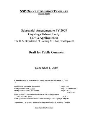 Draft 5 of NSP Grant Application template - Cuyahoga County