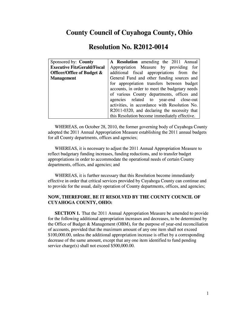 Ordinance No - Cuyahoga County Council Preview on Page 1
