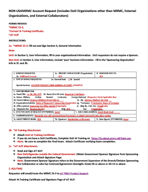 Instructions and Form for non-USAMRMC Users
