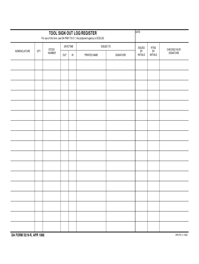 Da Form 5519 - Fill Online, Printable, Fillable, Blank | pdfFiller