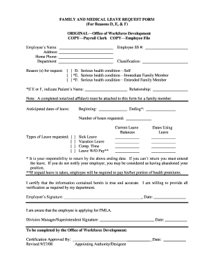 Family and Medical Leave Request Form