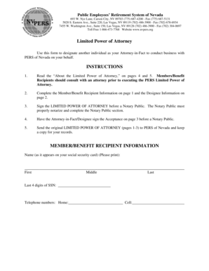 Nevada Limited Power of Attorney