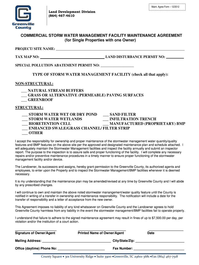 Commercial Stormwater Management Facility - Greenville County Preview on Page 1