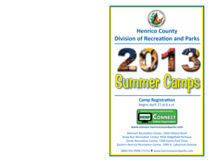 Henrico County Summer Camp Registration Form