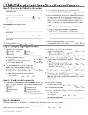 Senior Citizens Homestead Exemption Form