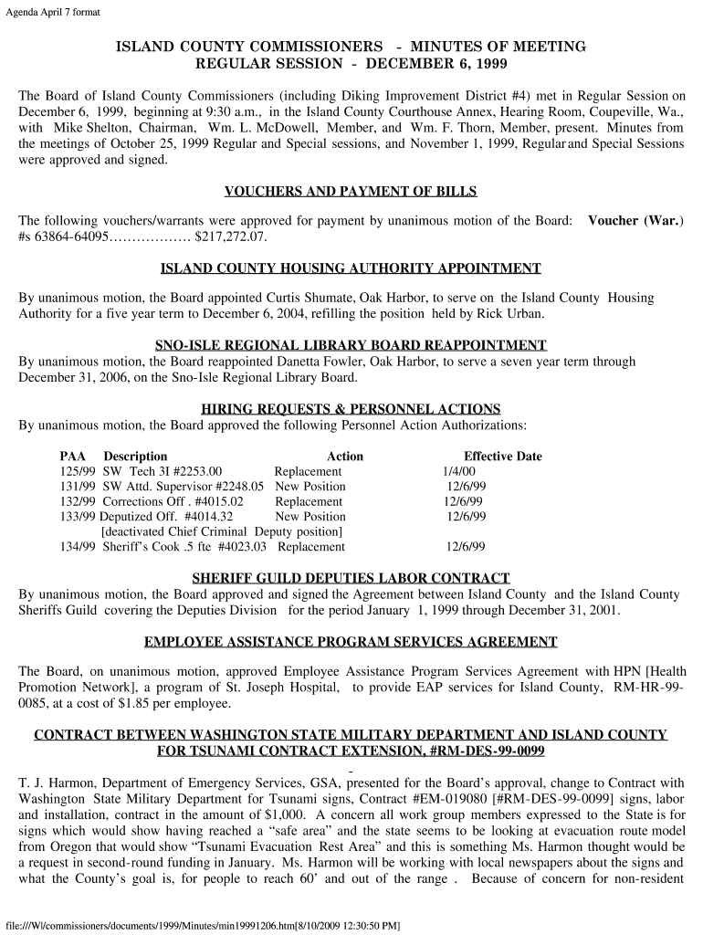 Agenda April 7 format - Island County Government Preview on Page 1