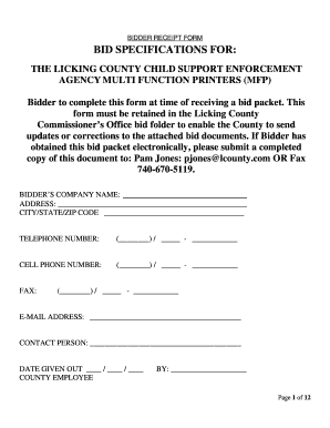 licking county child support payment receipt fill online printable fillable blank pdffiller
