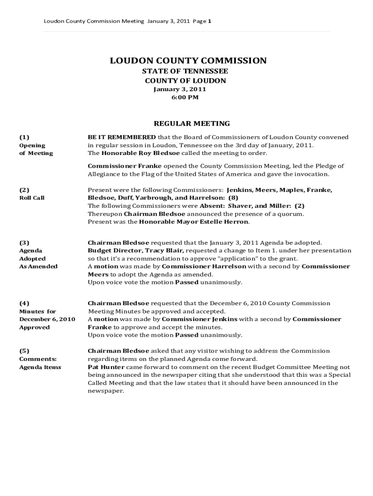 Welcome to the official website of Loudon County, Tennessee! Preview on Page 1