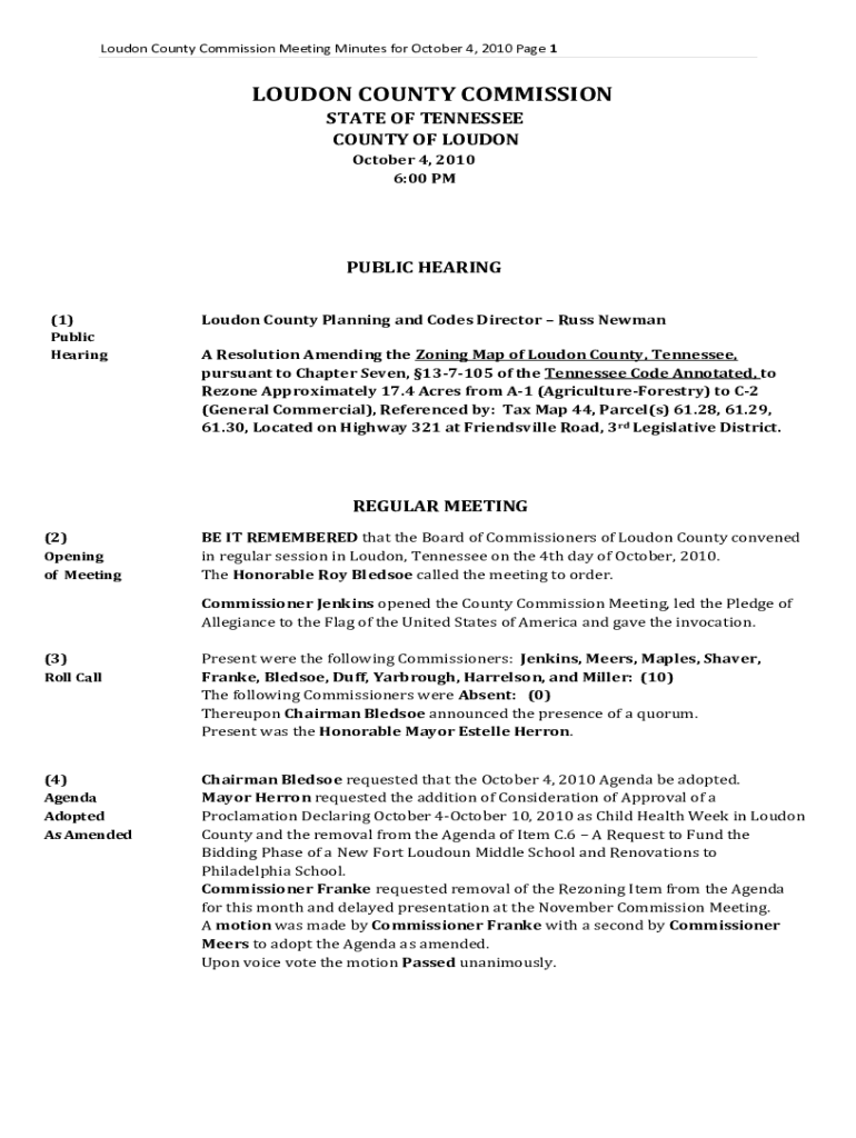 County Commission - Loudon County, TN Preview on Page 1