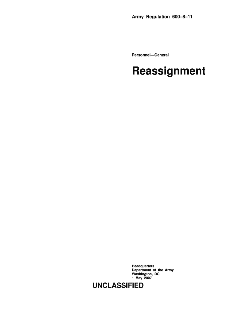 Army Regulation 600811 Preview on Page 1