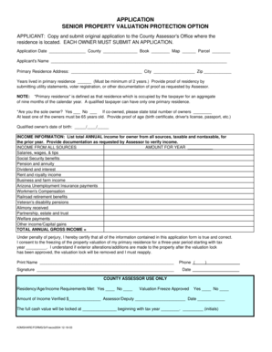 Senior Property Valuation Protection Application