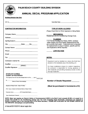 Fillable Online Decal Application - Palm Beach County ...