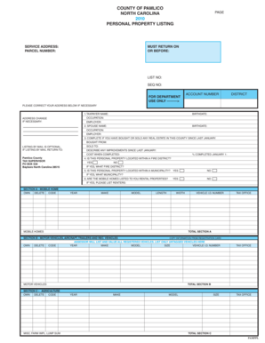 Pamlico County Personal Property Listing