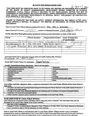 Ex Parte Sign-In Disclosure Form