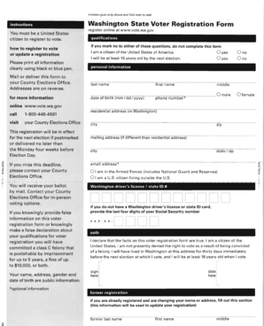 Washington State Voter Registration Form
