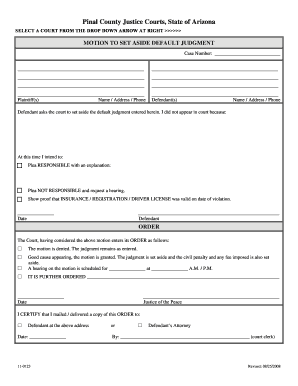 Motion to Set Aside Civil Traffic Default