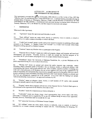 AFFINITY AGREEMENT THE UNIVERSITY OF OKLAHOMA This - files consumerfinance