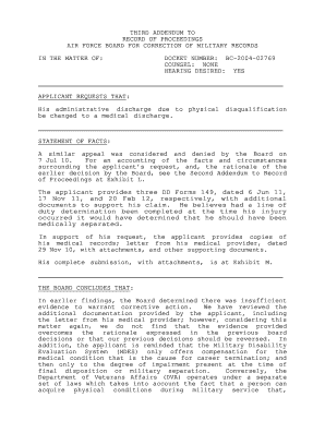 THIRD ADDENDUM TO RECORD OF PROCEEDINGS AIR FORCE BOARD FOR CORRECTION OF MILITARY RECORDS IN THE MA