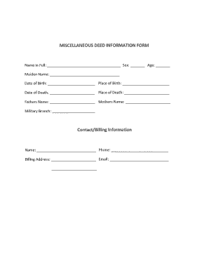 Death Information Form