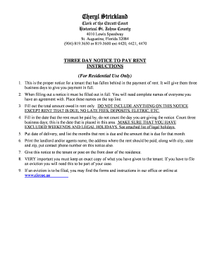 3 Day Notice - St. Johns County Clerk of Courts