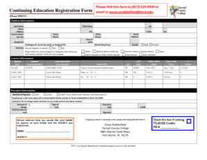 Continuing Education Registration Form