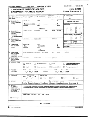Campaign Finance Report Form CIOH