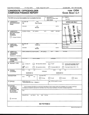 Texas Ethics Commission Campaign Finance Report