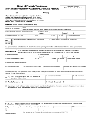 Oregon Late Filing Penalty Waiver Petition